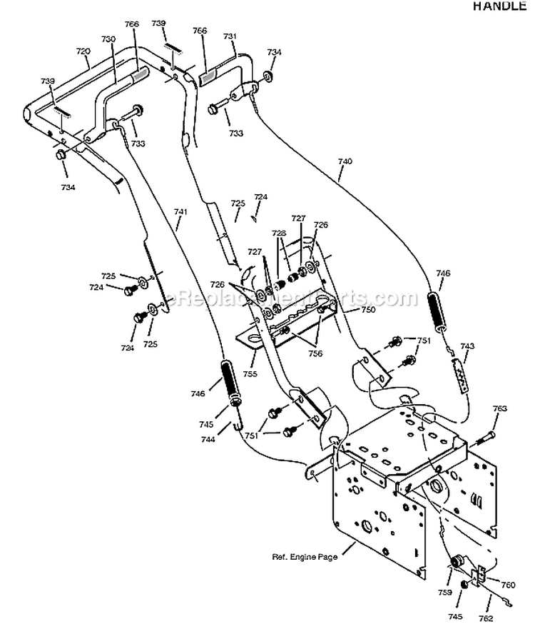 Handle Diagram and Parts List for 96194000200  Poulan Snow Blower