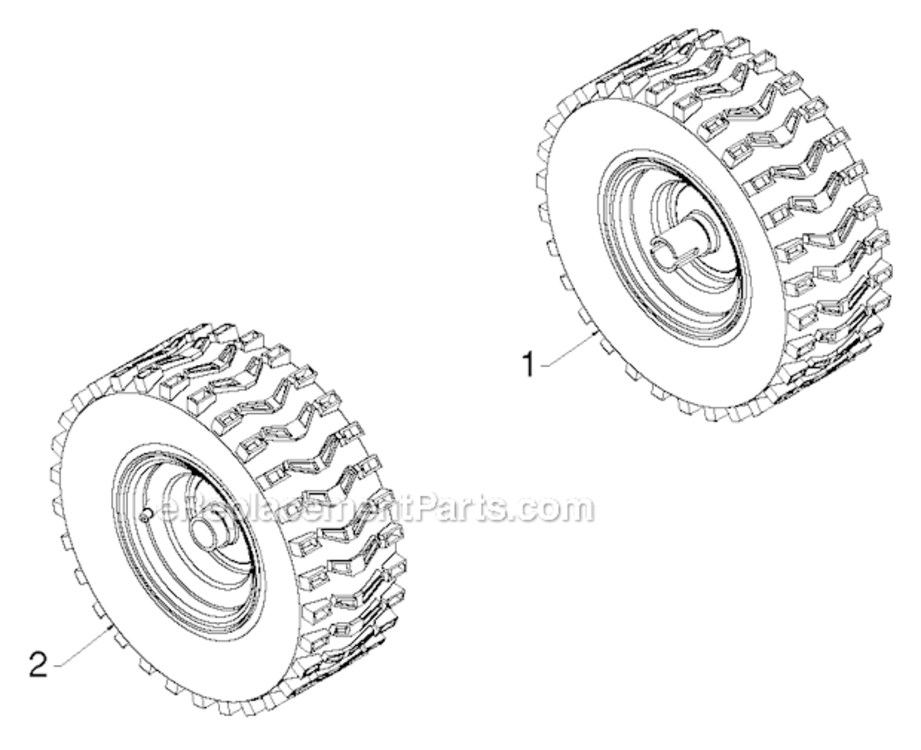 Wheels_Tires Diagram and Parts List for 961940010 2013-07 Poulan Snow Blower