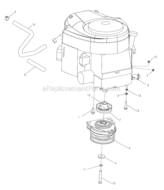 Engine Diagram and Parts List for 968999507  Poulan Lawn Tractor