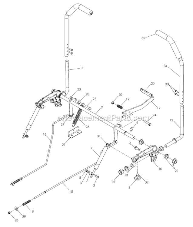 Steering Diagram and Parts List for 968999507  Poulan Lawn Tractor