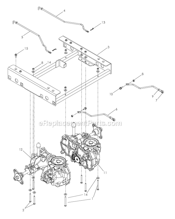 Hydraulic_Pump-Motor Diagram and Parts List for 968999507  Poulan Lawn Tractor