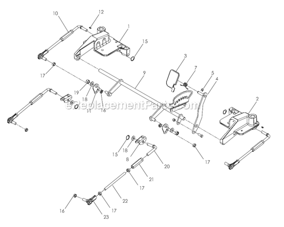 Deck_Lift Diagram and Parts List for 968999507  Poulan Lawn Tractor