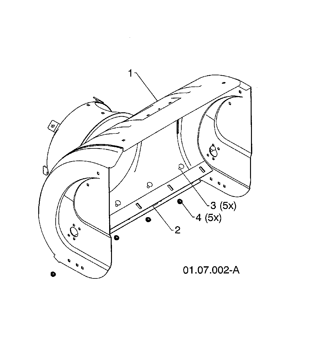 Auger housing Diagram and Parts List for 12527HVX-96195001800  Poulan Snow Blower