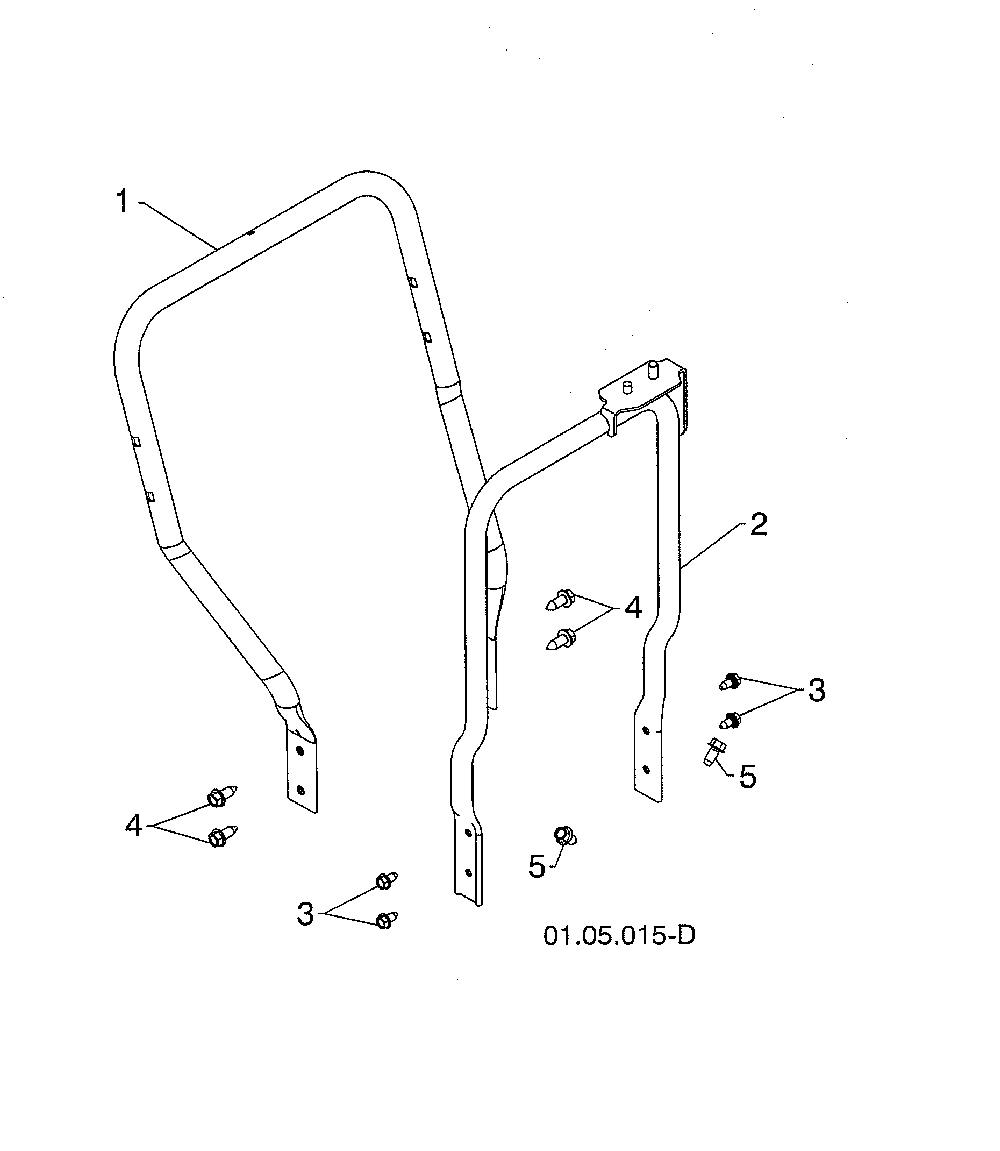 Lower handle Diagram and Parts List for 12527HVX-96195001800  Poulan Snow Blower