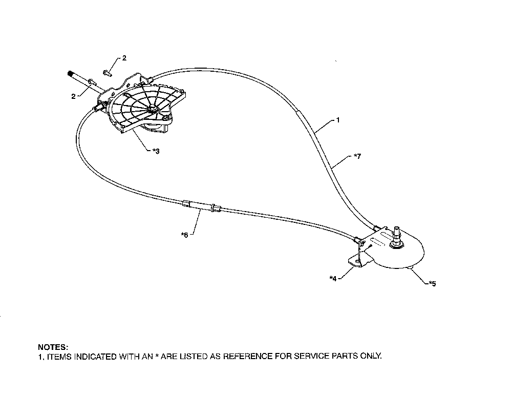 Lever/cable rotator Diagram and Parts List for 96198004602  Poulan Snow Blower