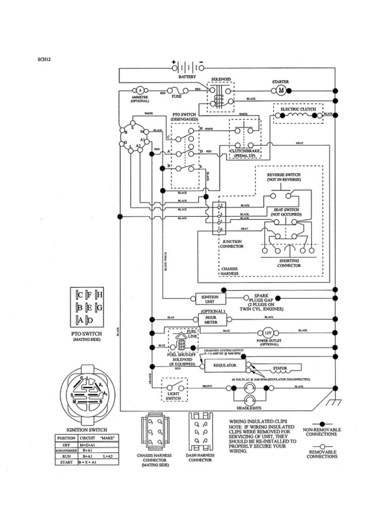 Schematic Diagram Diagram and Parts List for 96042019400  Poulan Lawn Tractor