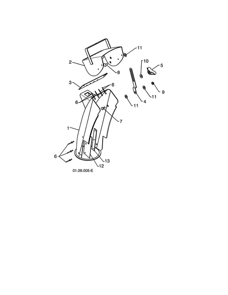 Chute And Deflector Weldments Diagram and Parts List for 96198004300  Poulan Snow Blower