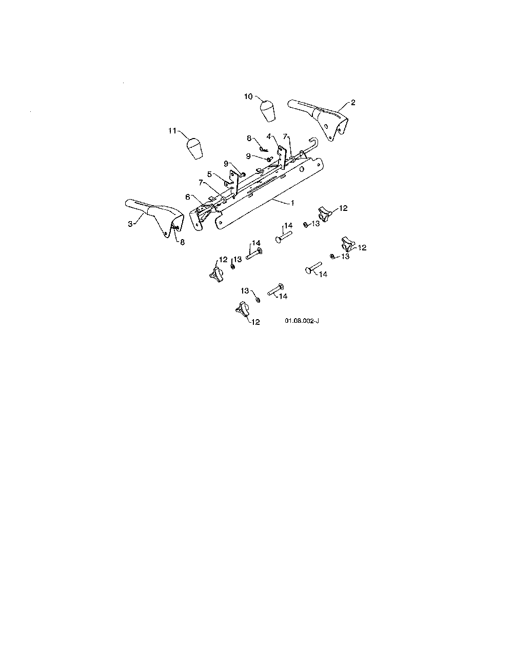 Control panel & levers Diagram and Parts List for PR624ES-96198004603  Poulan Snow Blower