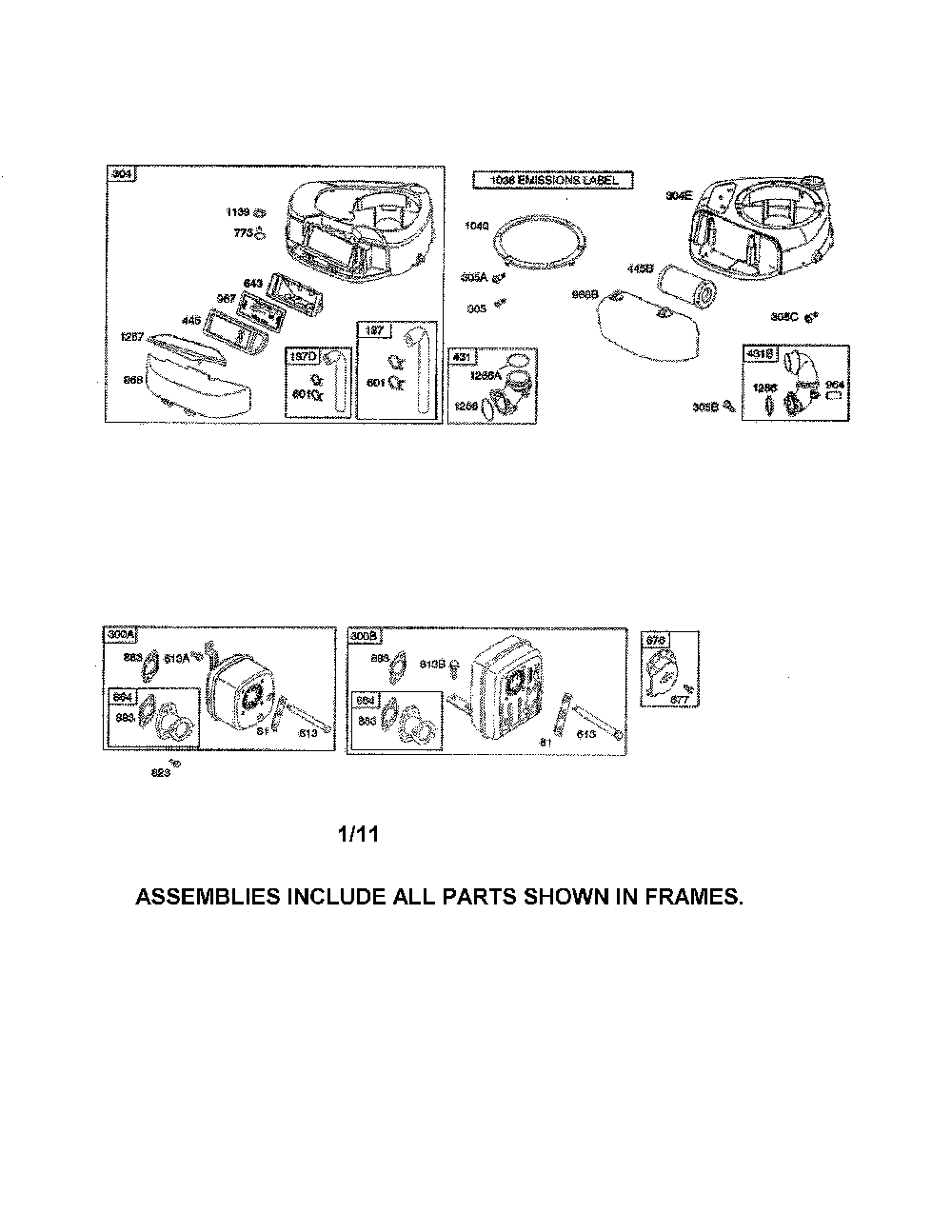 Air cleaner/blower housing Diagram and Parts List for 96016002200  Poulan Lawn Tractor