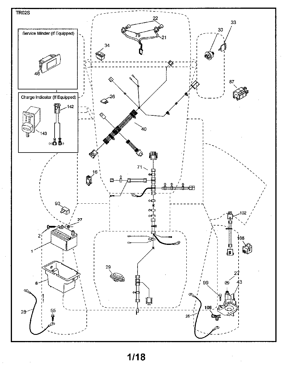 Electrical Diagram and Parts List for 917223980  Poulan Lawn Tractor