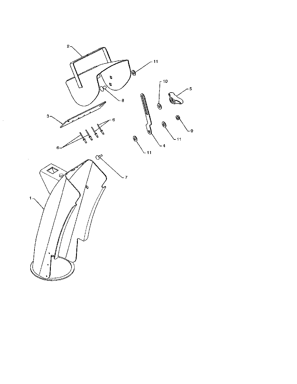 Chute & deflector weldments Diagram and Parts List for 96192002901  Poulan Snow Blower