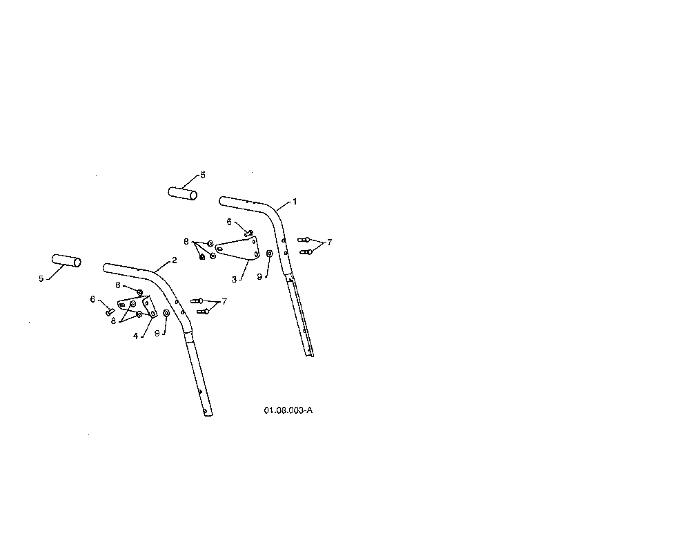 Handles Diagram and Parts List for 96192002900  Poulan Snow Blower