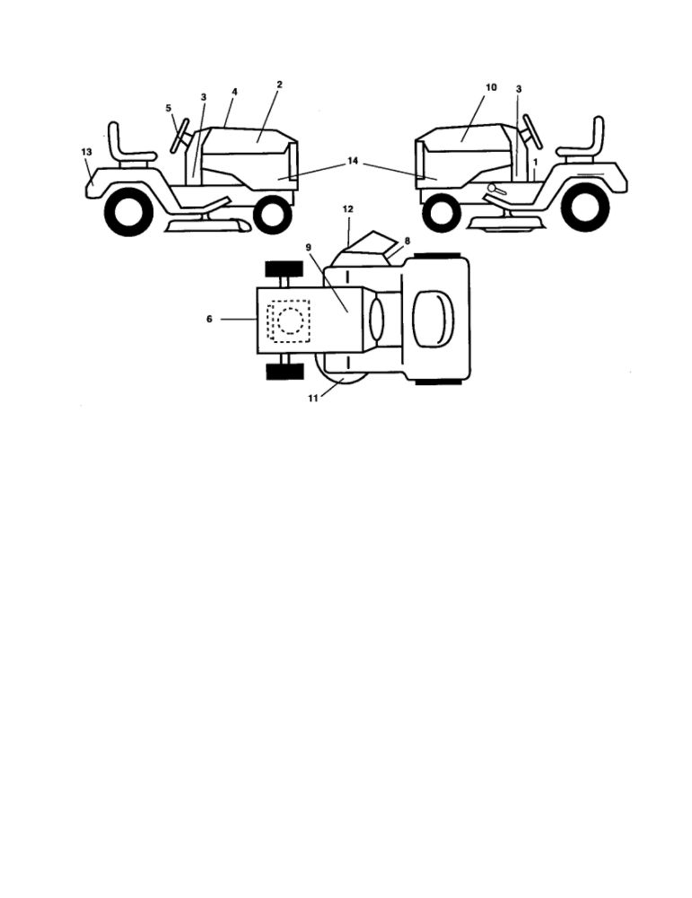 Decals Diagram and Parts List for 96042000701  Poulan Lawn Tractor