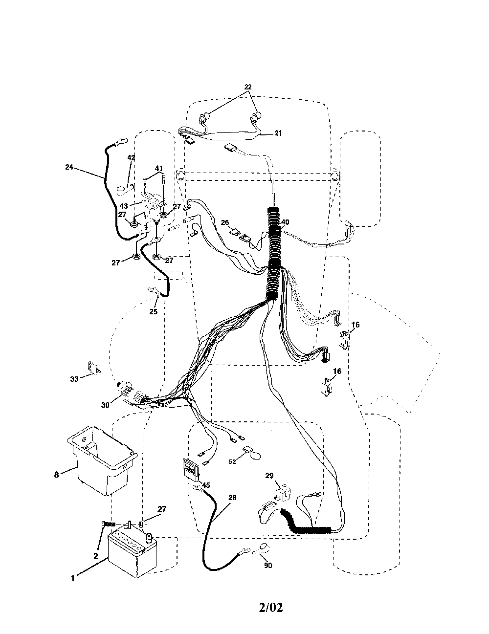 Electrical Diagram and Parts List for 917279870  Poulan Lawn Tractor