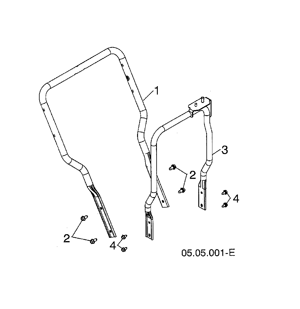 Lower handle Diagram and Parts List for 96192009003  Poulan Snow Blower