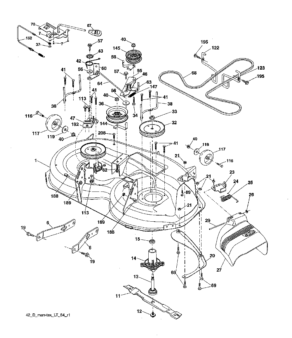 Mower deck Diagram and Parts List for 917223980  Poulan Lawn Tractor