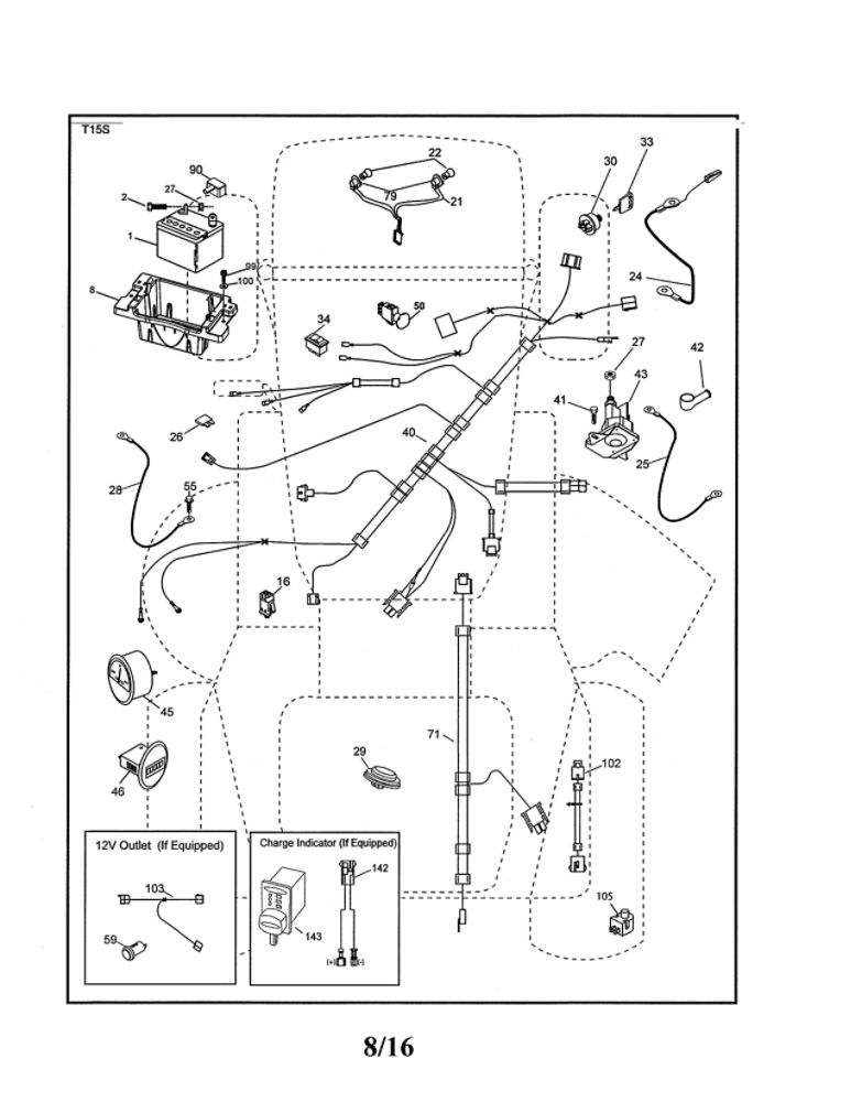Electrical Diagram and Parts List for 96042019400  Poulan Lawn Tractor