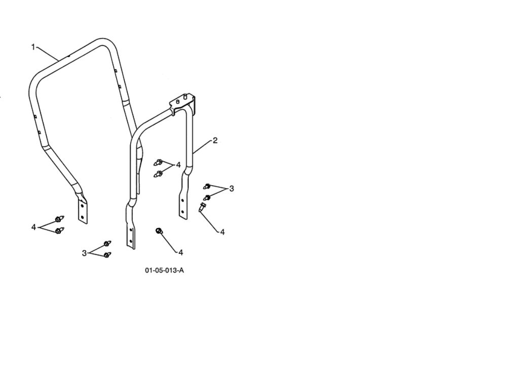 Lower Handle Diagram and Parts List for 96198004300  Poulan Snow Blower