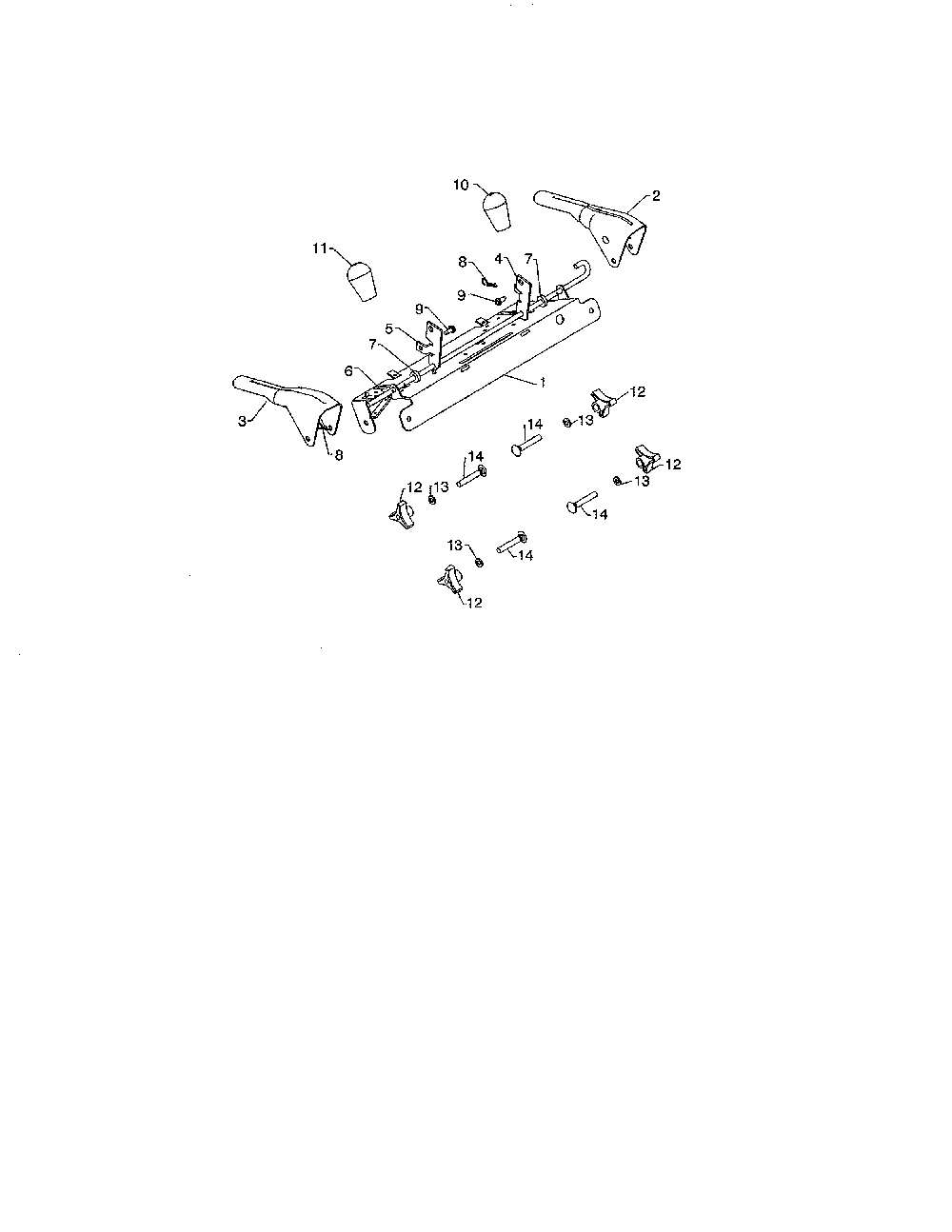 Control panel & levers Diagram and Parts List for 96198004602  Poulan Snow Blower