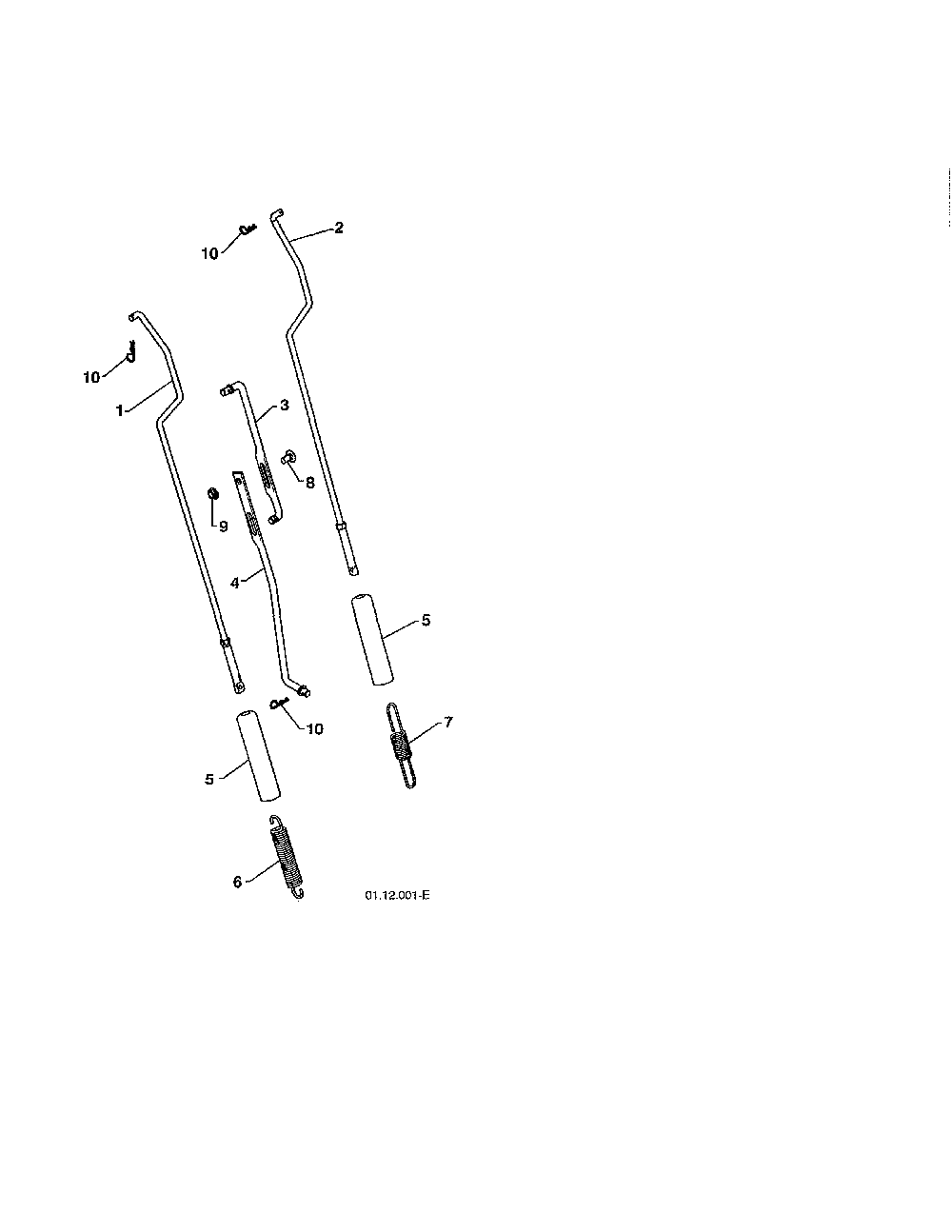 Impeller & traction rods Diagram and Parts List for PR624ES-96198004302  Poulan Snow Blower