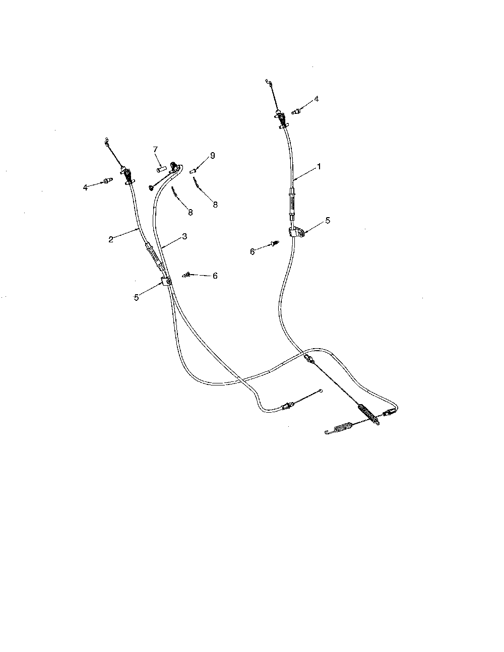 Cable control drive & auger Diagram and Parts List for 96192009600  Poulan Snow Blower