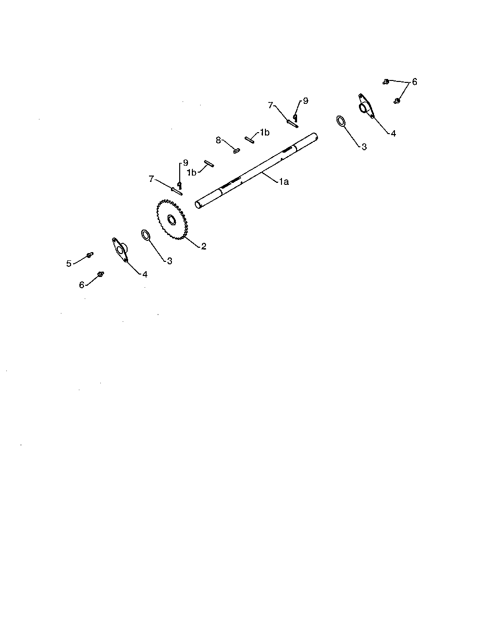 Axle Diagram and Parts List for 96198004600  Poulan Snow Blower