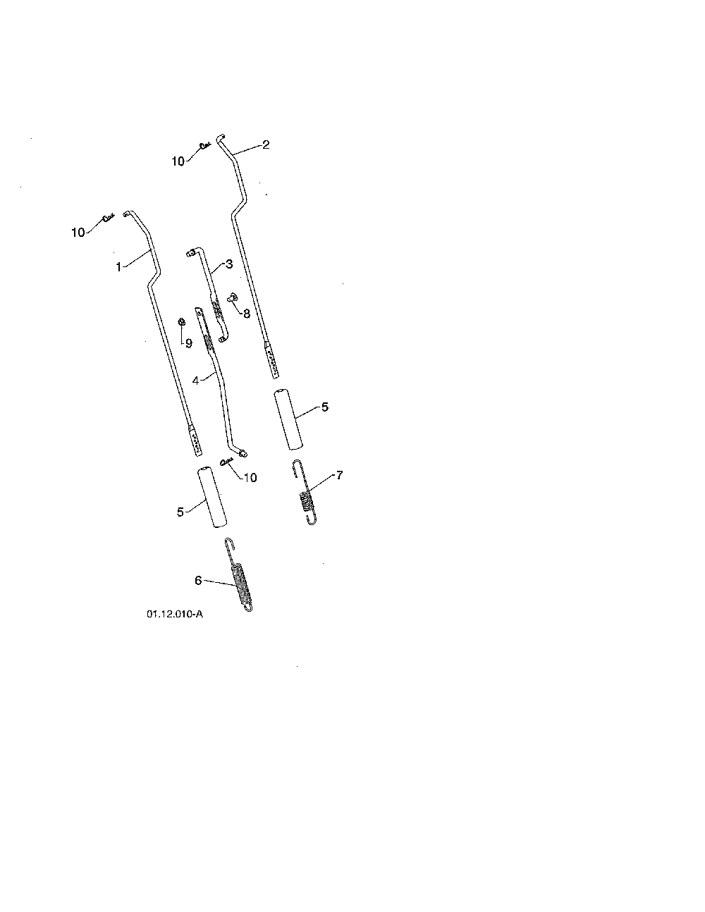 Impeller & traction rods Diagram and Parts List for 96198004601  Poulan Snow Blower