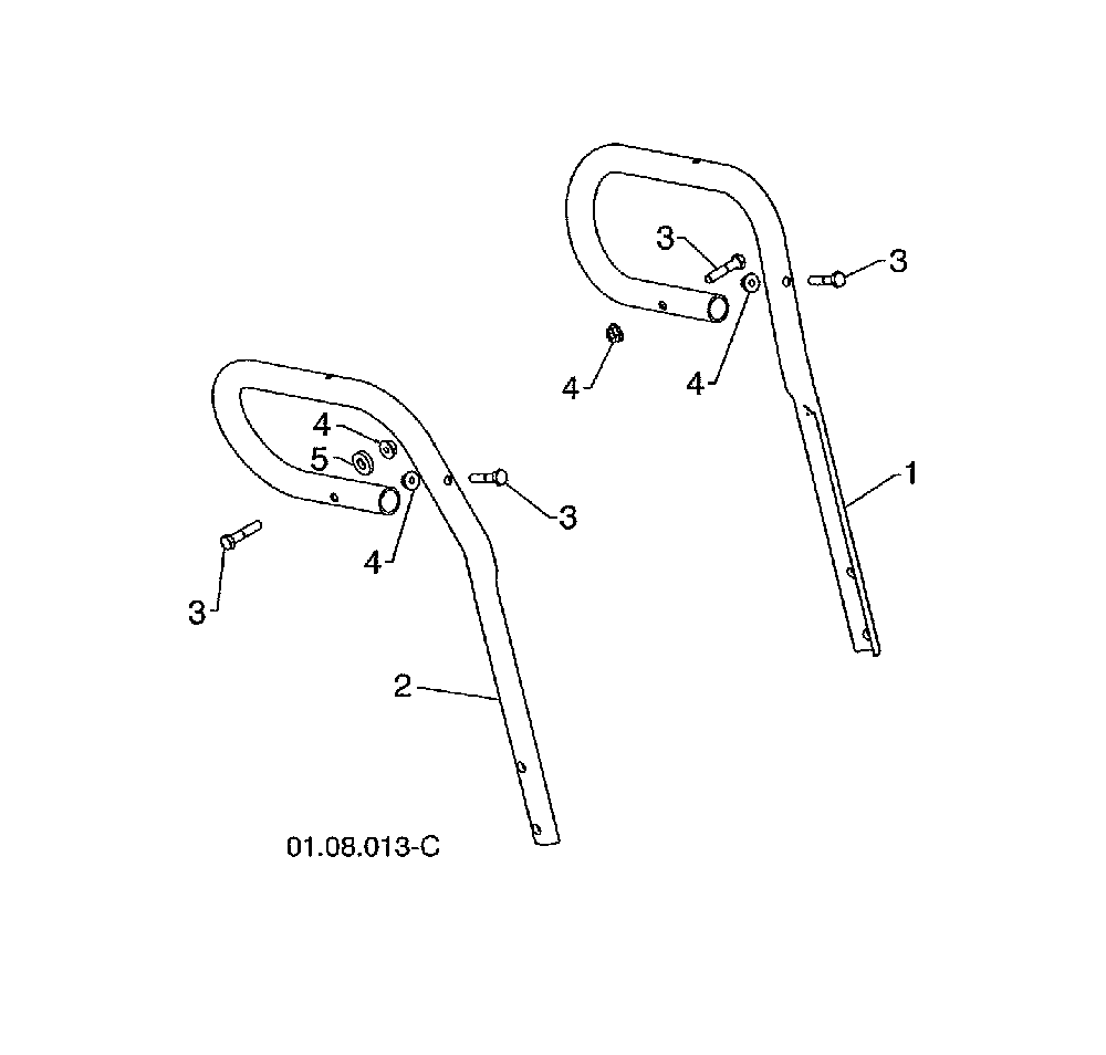 Loop handles Diagram and Parts List for 12527HVX-96195001800  Poulan Snow Blower