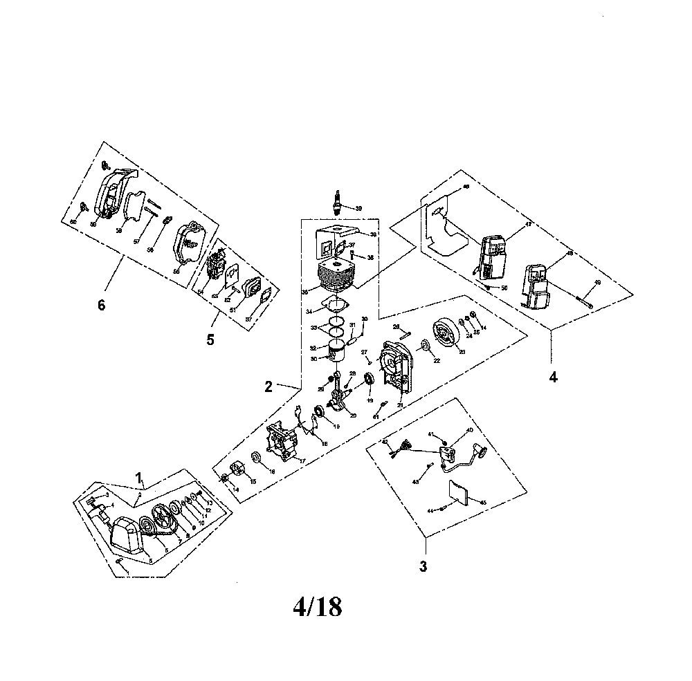 Starter/engine assembly Diagram and Parts List for 967086901  Poulan Leaf Blower / Vacuum