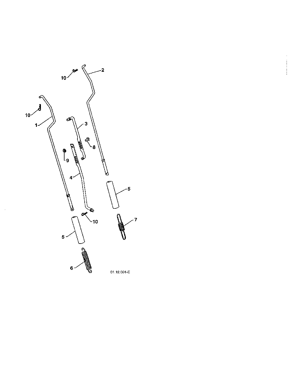Impeller & traction rods Diagram and Parts List for 96198004301  Poulan Snow Blower