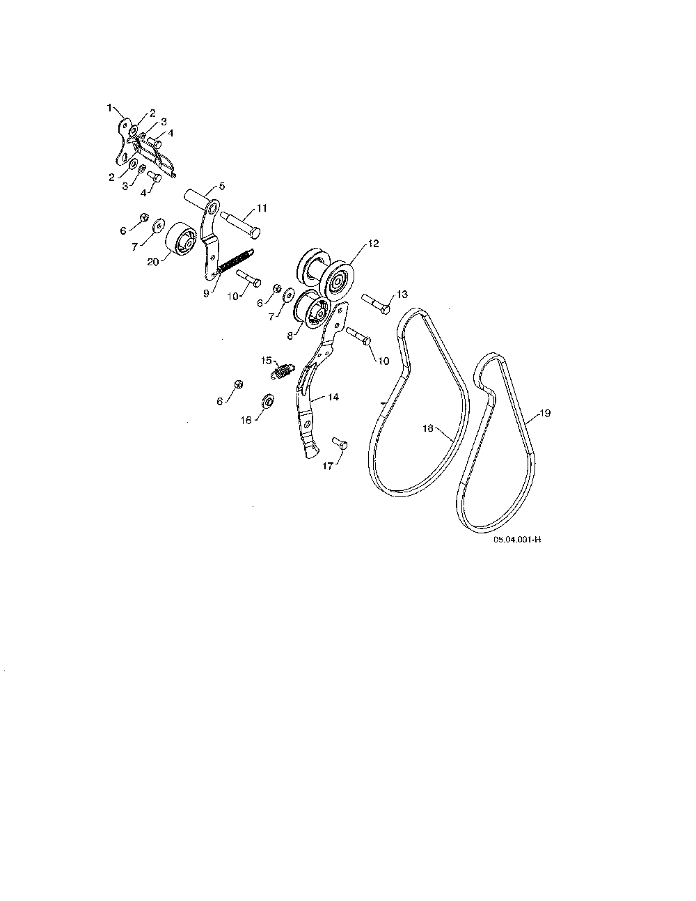 Pulleys/arm idler Diagram and Parts List for 96192006702  Poulan Snow Blower
