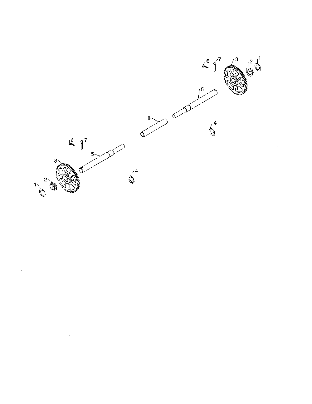 Axle Diagram and Parts List for 96192009900  Poulan Snow Blower