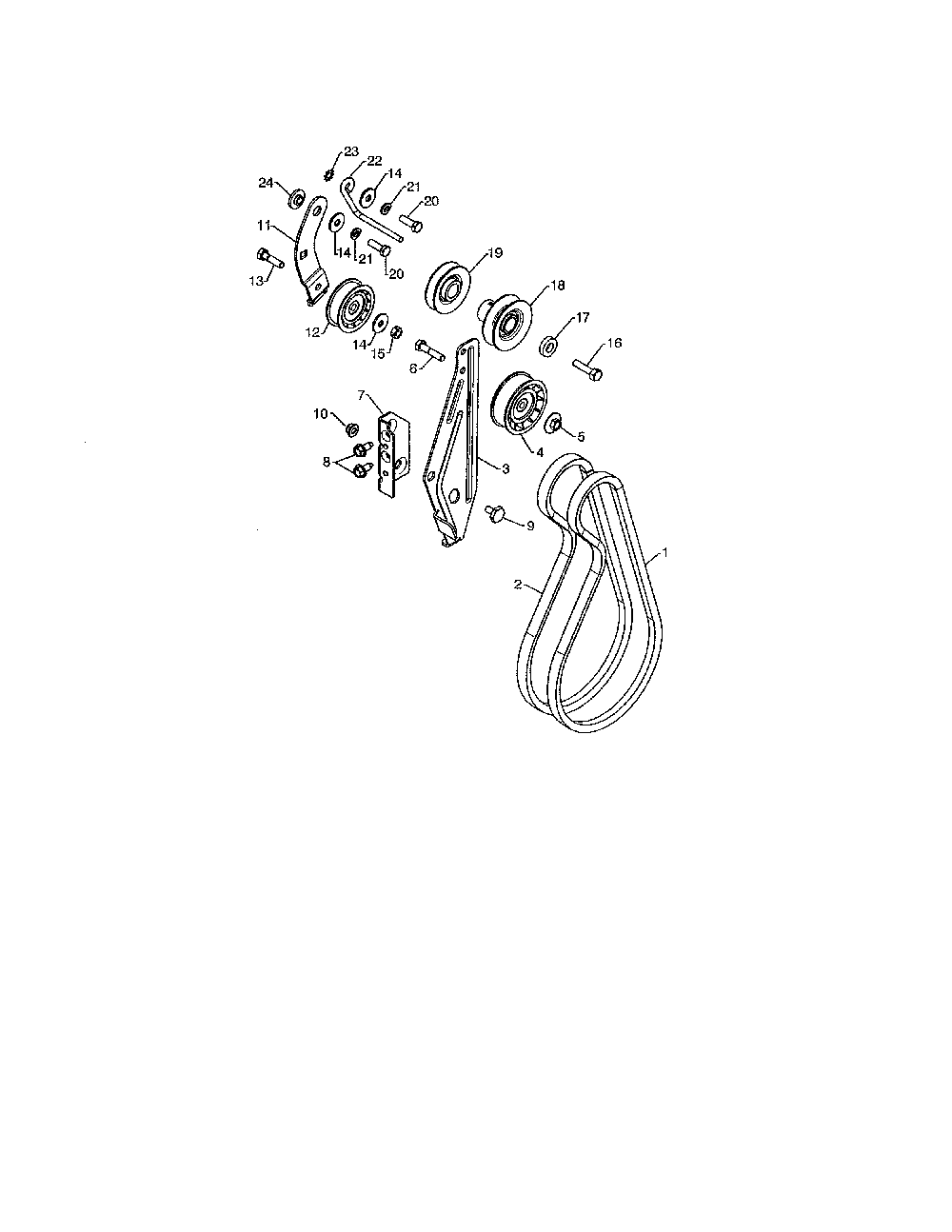 Impeller & traction belts Diagram and Parts List for 96192002901  Poulan Snow Blower