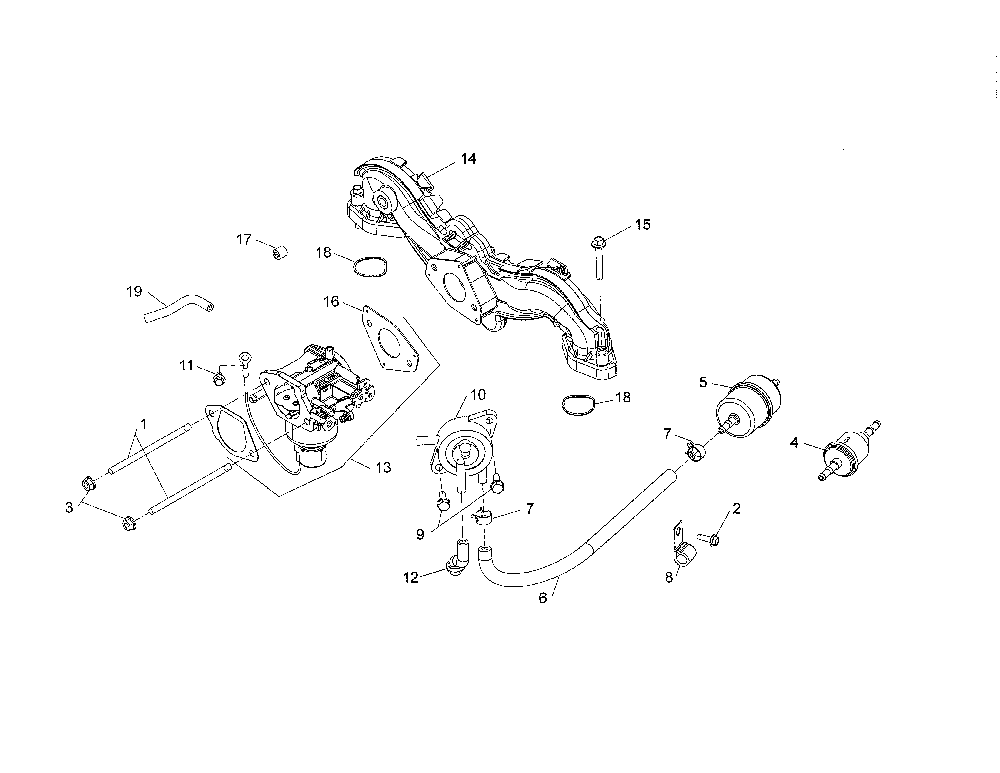 Fuel system Diagram and Parts List for 96042019300  Poulan Lawn Tractor