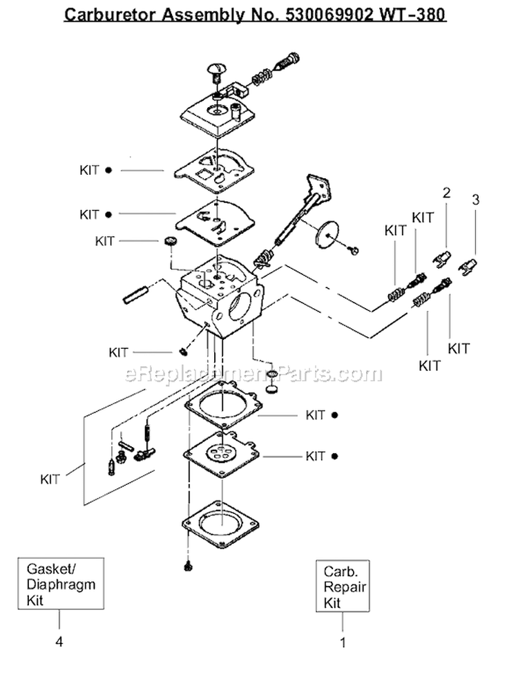 Page C Diagram and Parts List for BC2400P  Poulan Trimmer