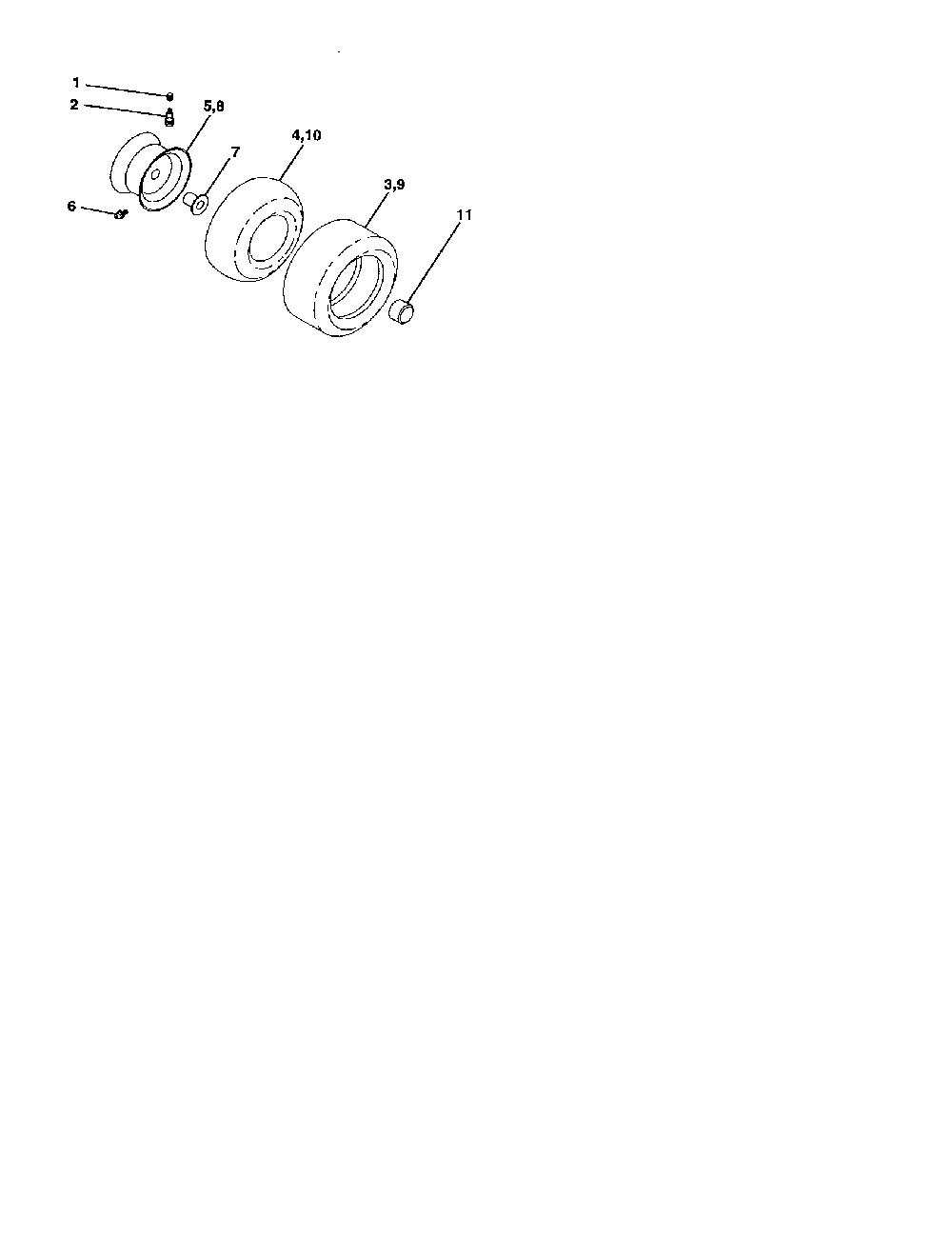 Wheels and tires Diagram and Parts List for 917279872  Poulan Lawn Tractor