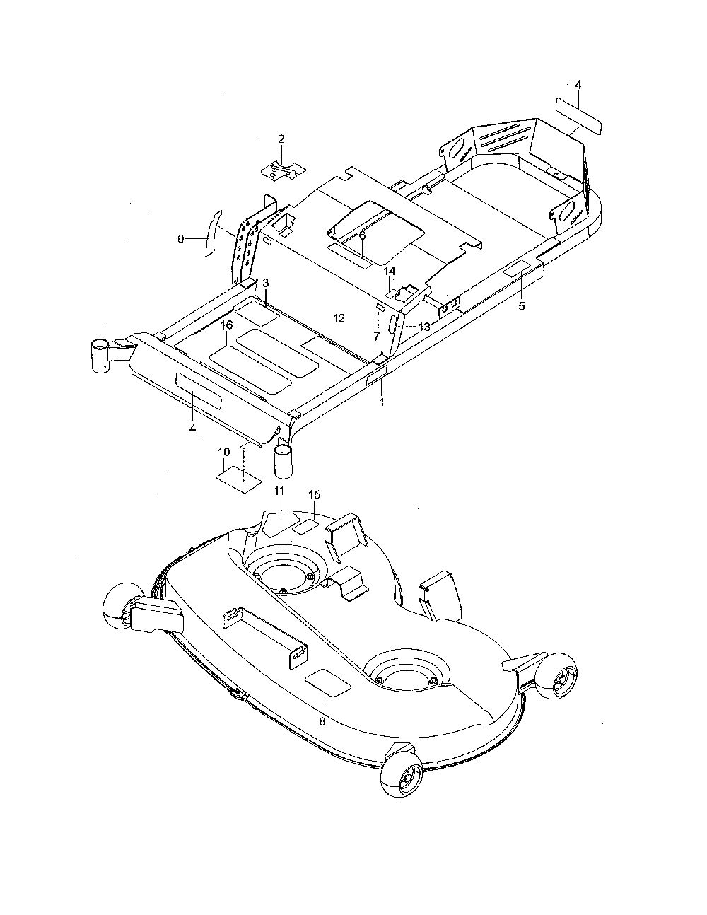 Decals Diagram and Parts List for 967721801-00  Poulan Lawn Mower