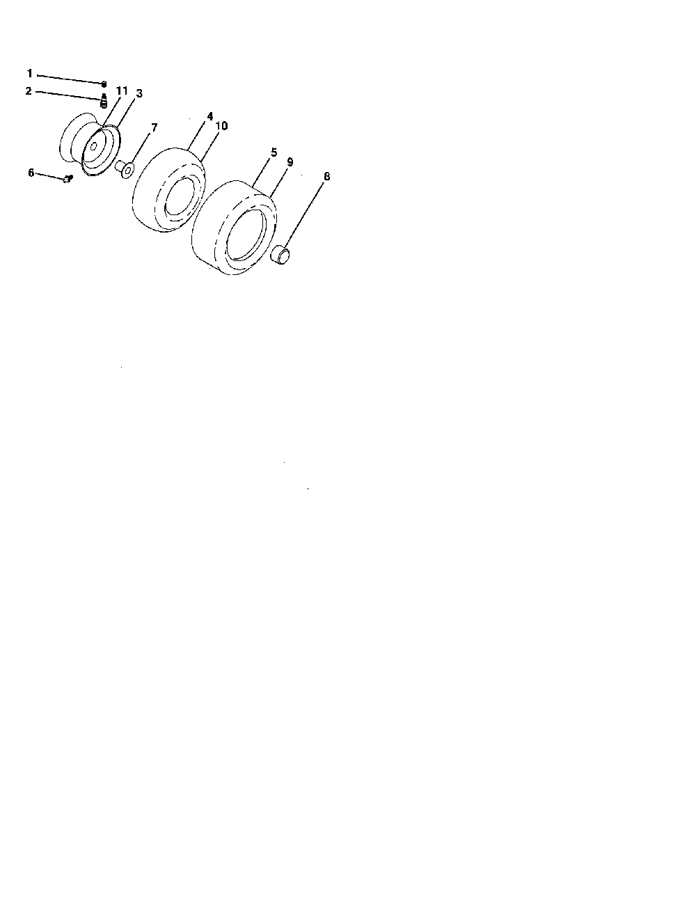 Wheels and tires Diagram and Parts List for 96042000900  Poulan Lawn Tractor
