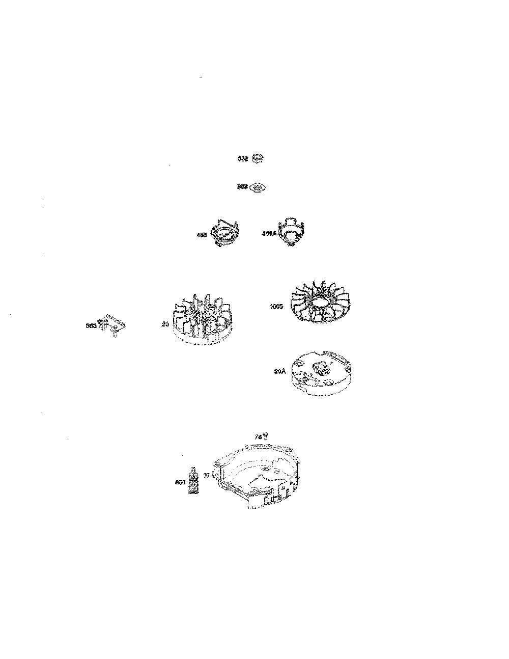 Flywheel Diagram and Parts List for 96139000400  Poulan Lawn Mower