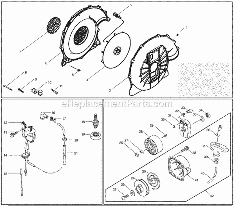 Page B Diagram and Parts List for BP402LE  Poulan Leaf Blower / Vacuum