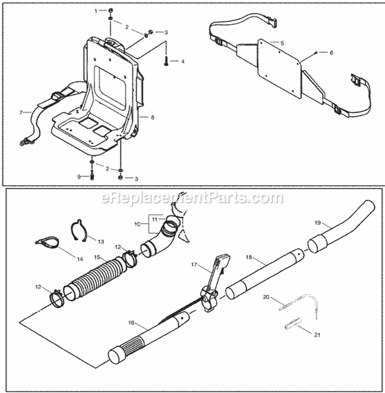 Page E Diagram and Parts List for BP402LE  Poulan Leaf Blower / Vacuum