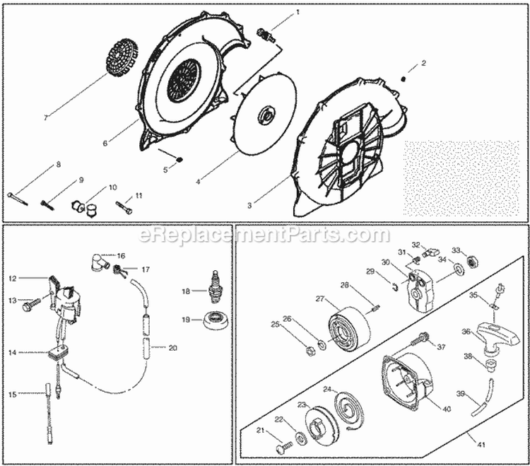 Page B Diagram and Parts List for BP402  Poulan Leaf Blower / Vacuum