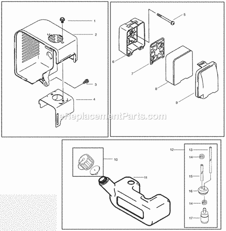 Page C Diagram and Parts List for BP402  Poulan Leaf Blower / Vacuum