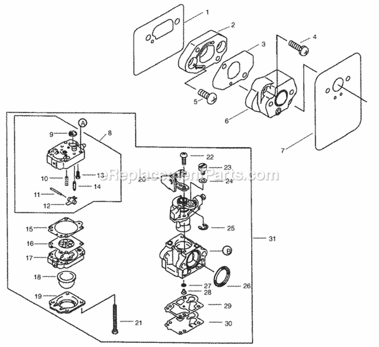 Page D Diagram and Parts List for BP402  Poulan Leaf Blower / Vacuum
