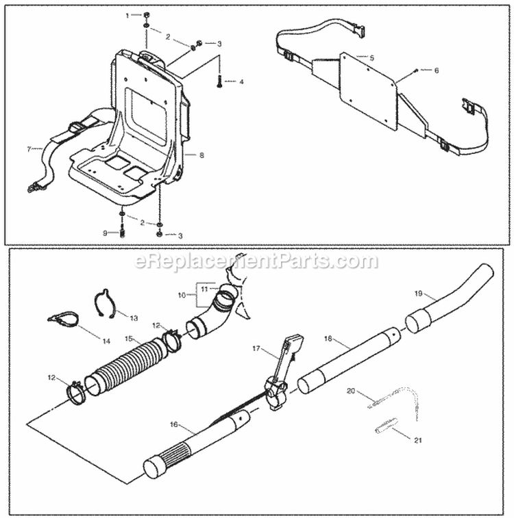 Page E Diagram and Parts List for BP402  Poulan Leaf Blower / Vacuum