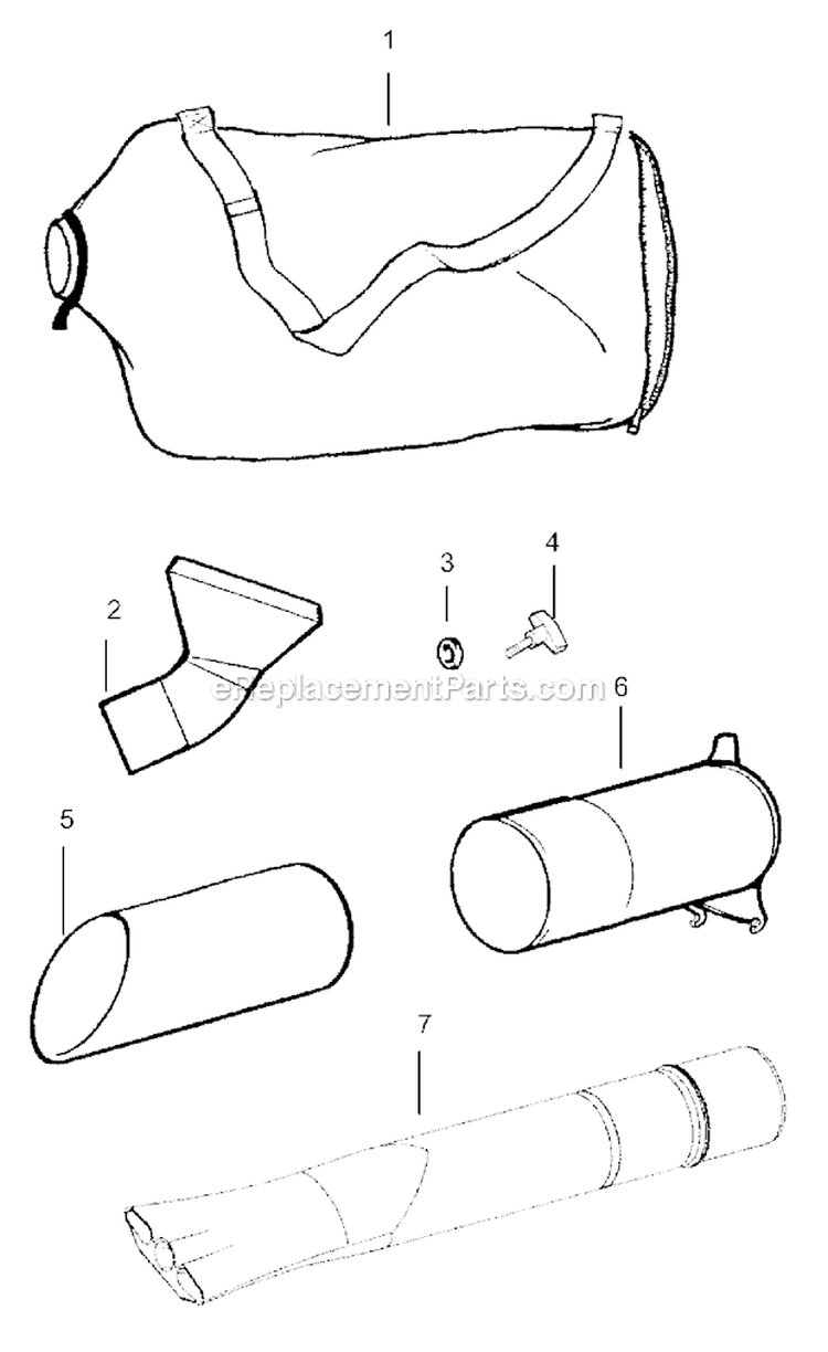 Page C Diagram and Parts List for BV1650LE Type 1 Poulan Leaf Blower / Vacuum