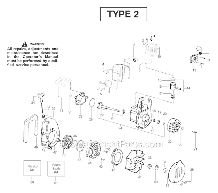 Page A Diagram and Parts List for BV1650LE Type 2 Poulan Leaf Blower / Vacuum