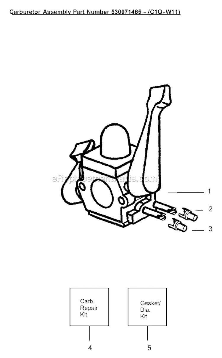 Page D Diagram and Parts List for BV1650LE Type 2 Poulan Leaf Blower / Vacuum