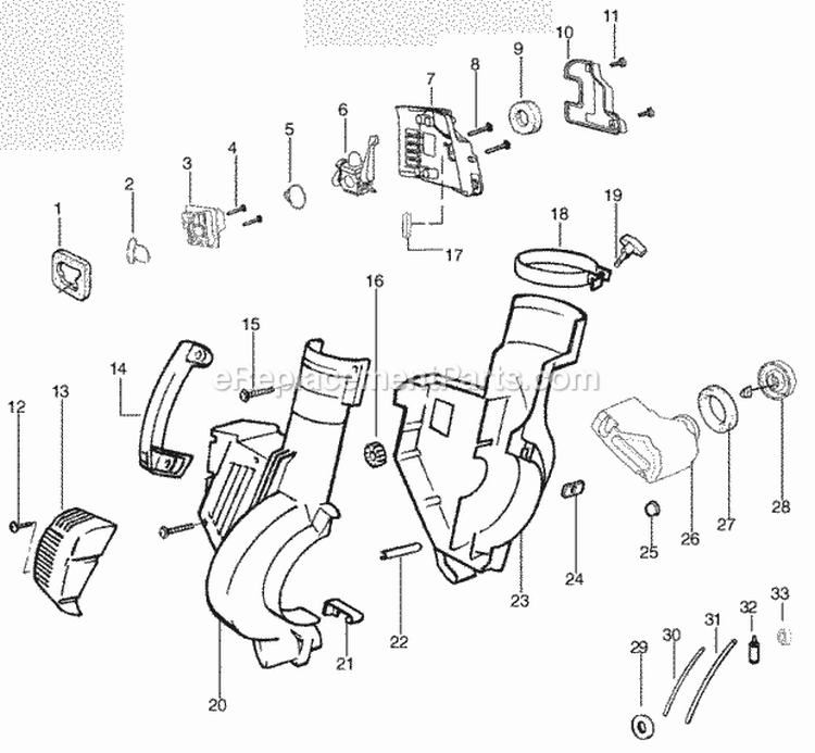 Page A Diagram and Parts List for BVM200LE Type1 Poulan Leaf Blower / Vacuum