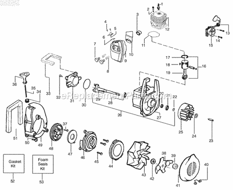 Page B Diagram and Parts List for BVM200LE Type1 Poulan Leaf Blower / Vacuum